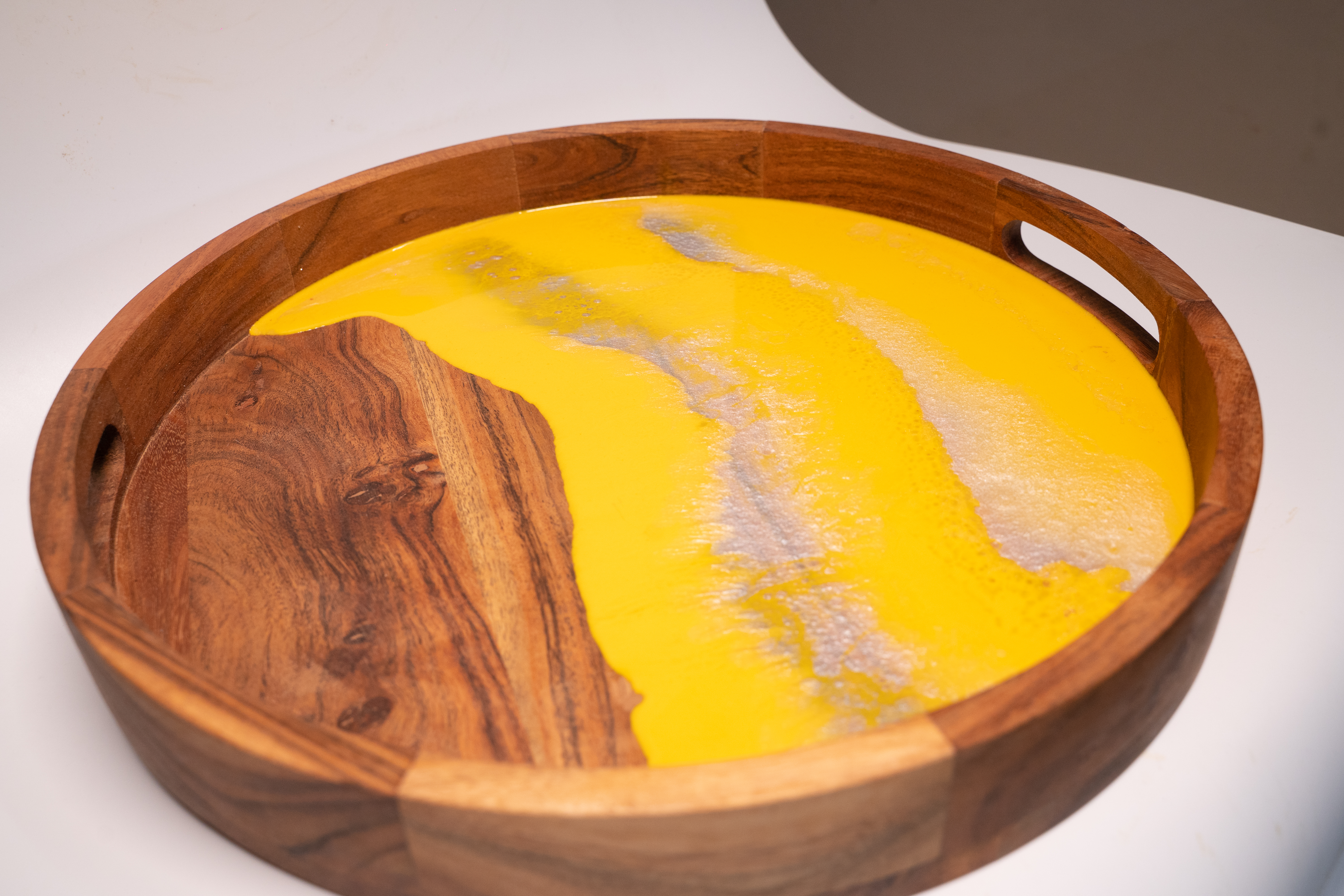 Round Resin Tray with Handles
